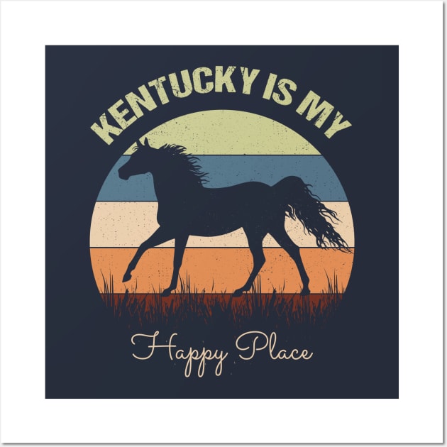 Kentucky Is My Happy Place Missing Home Souvenir Gift Idea Wall Art by Best1ne